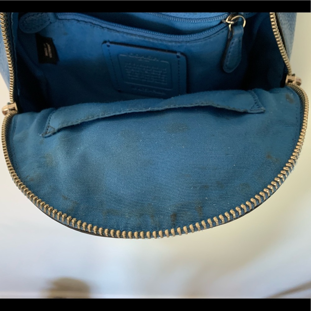 Authentic Coach Blue Pebbled Leather Mini Charlie Backpack - Picture 10 of 12